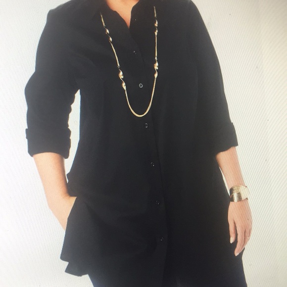 NEW  just in Poplin Tunic Black side slips - Picture 2 of 8